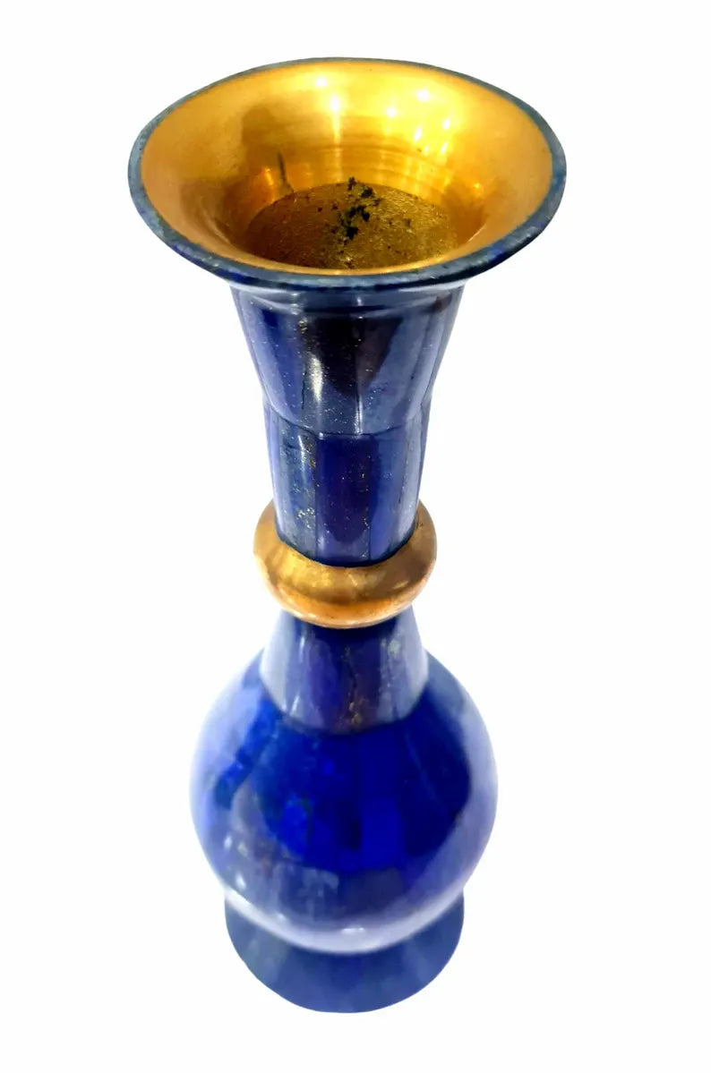 Handcrafted High-Quality Lapis Lazuli Pair Flower Vases – Afghanistan