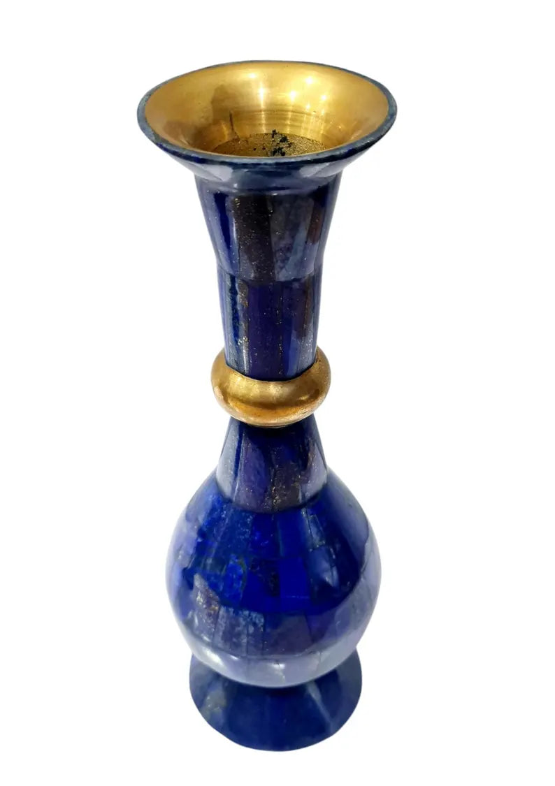 Handcrafted High-Quality Lapis Lazuli Pair Flower Vases – Afghanistan